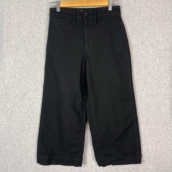 Madewell Pants - Madewell Womens 24 Petite Black Emmett Wide Leg Crop Pant